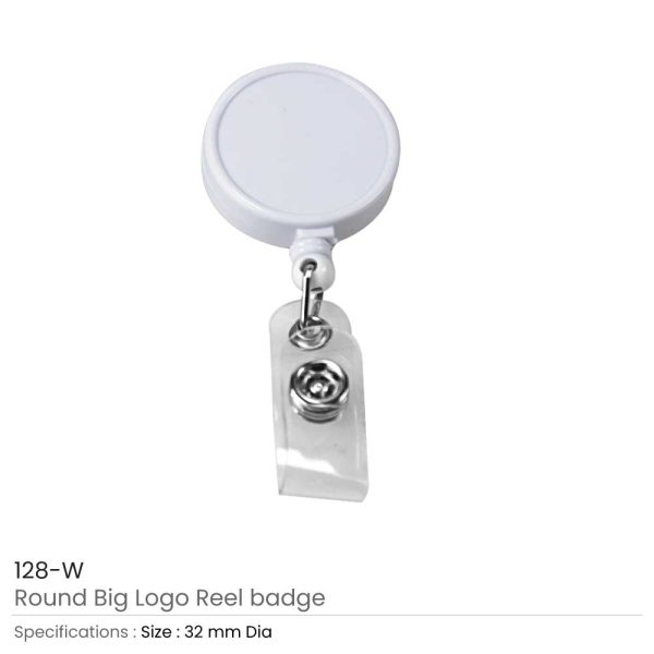 Round Logo Reel Badge White