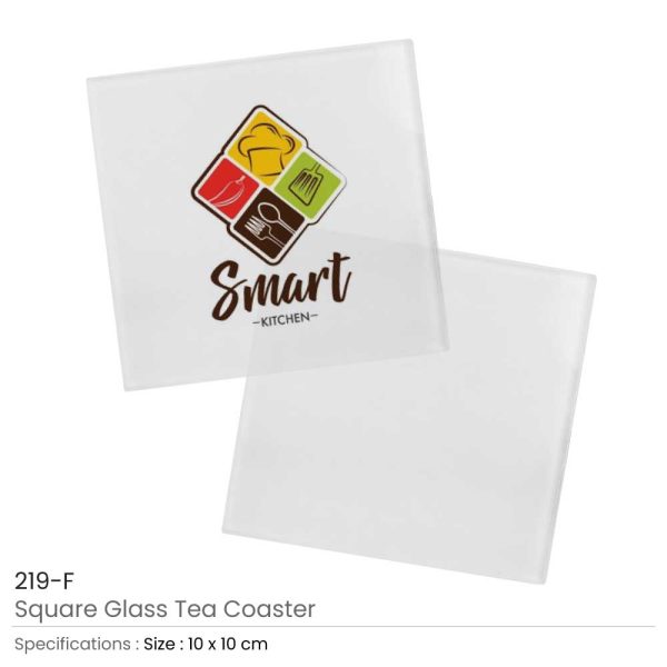 Square Glass Tea Coasters 10cm