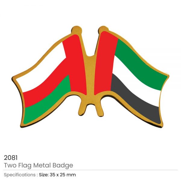Two Flag Pin Badges