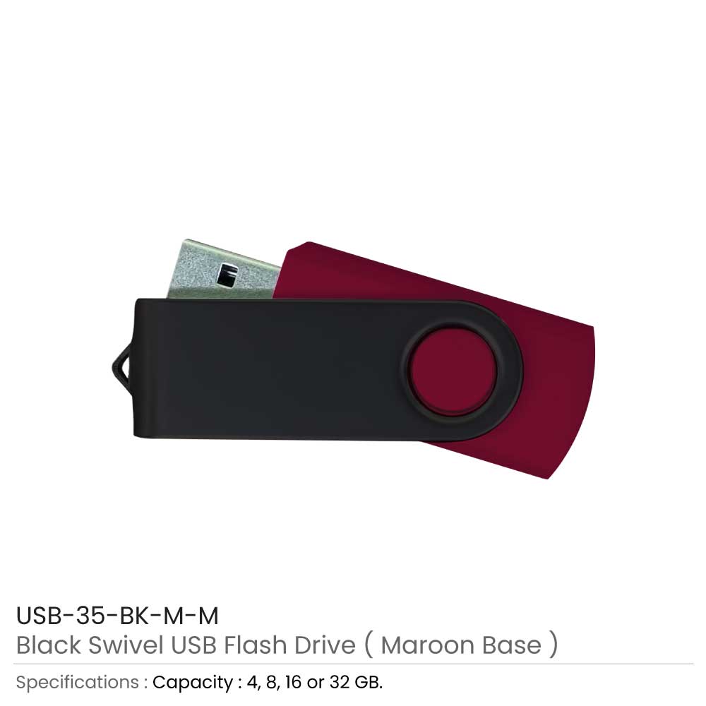 Black Swivel USB Maroon