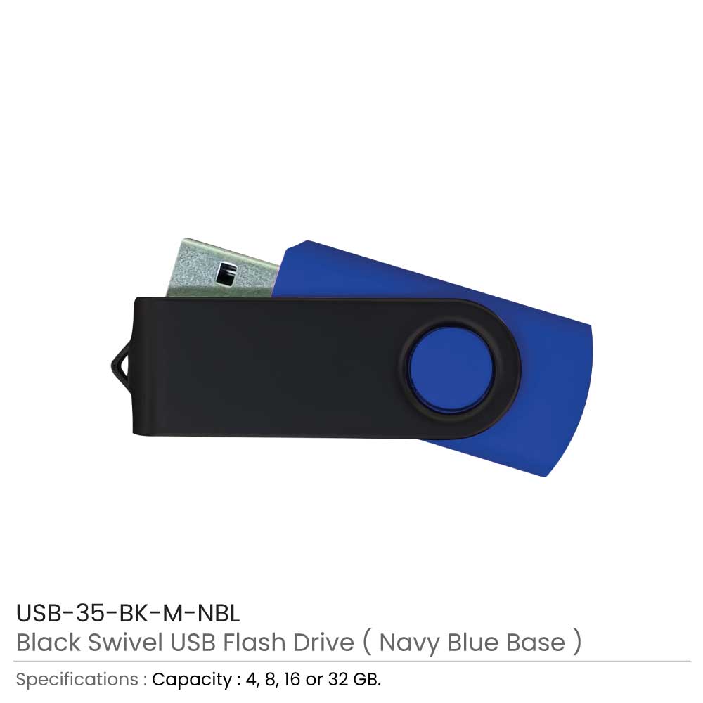Black Swivel USB Navy Blue
