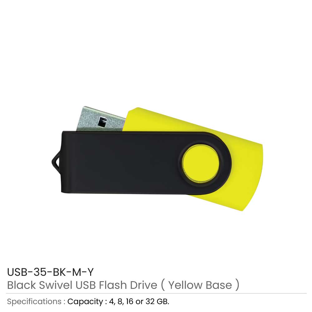 Black Swivel USB Yellow