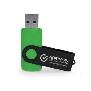 Branding Black Swivel USB Flash Drives