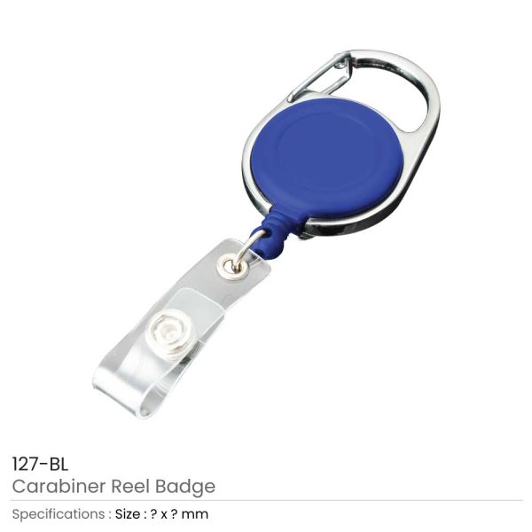 Carabiner Reel Badges Blue