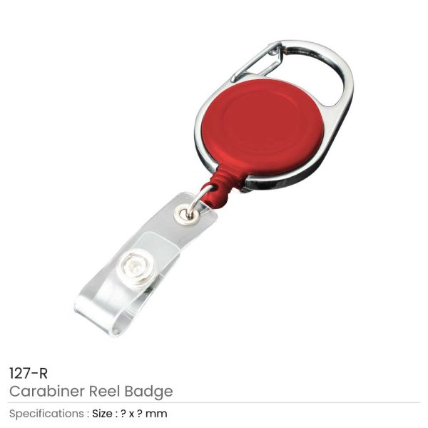 Carabiner Reel Badges Red