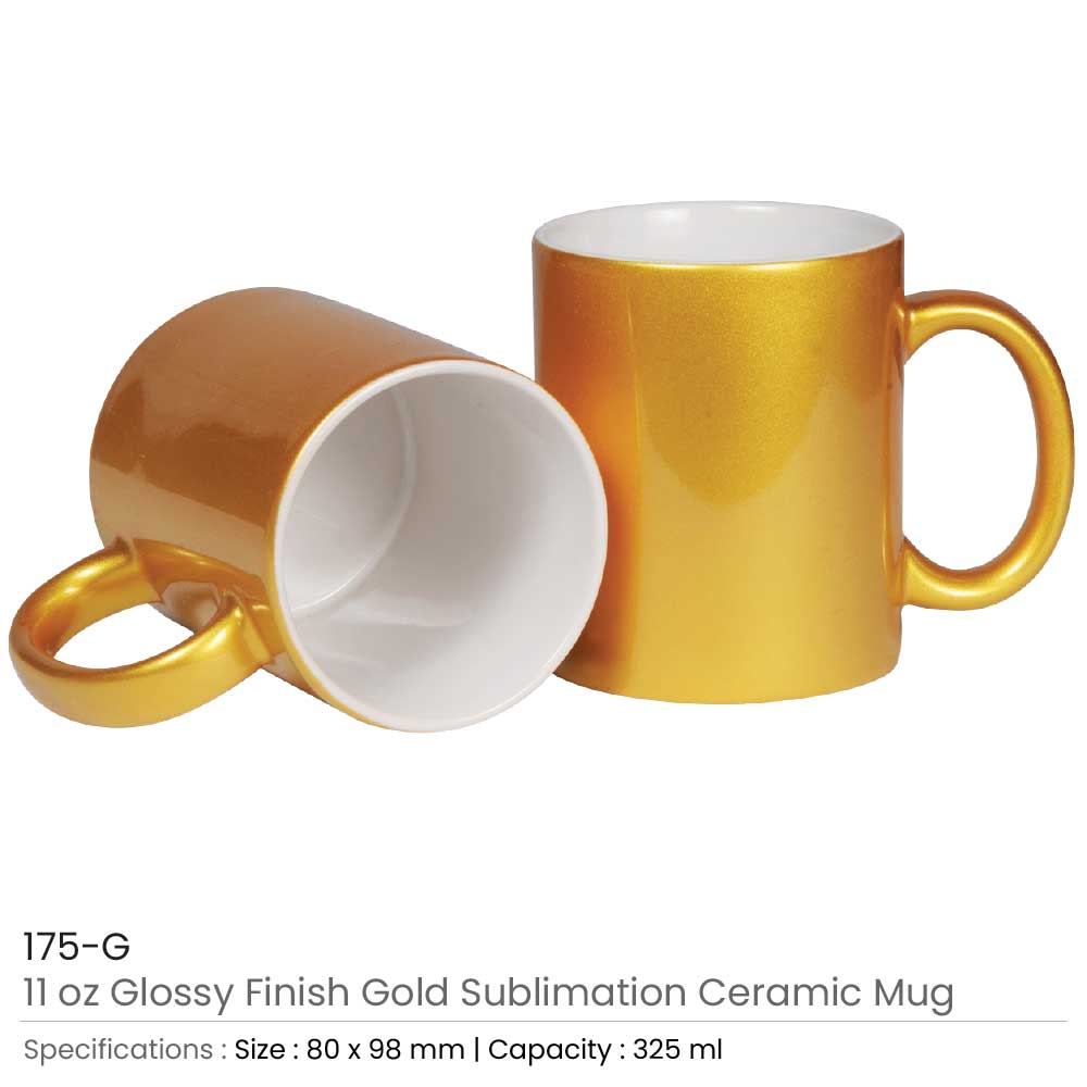 Gold Ceramic Mugs 175