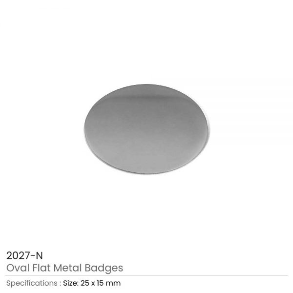 Oval Shape Flat Logo Badges Silver