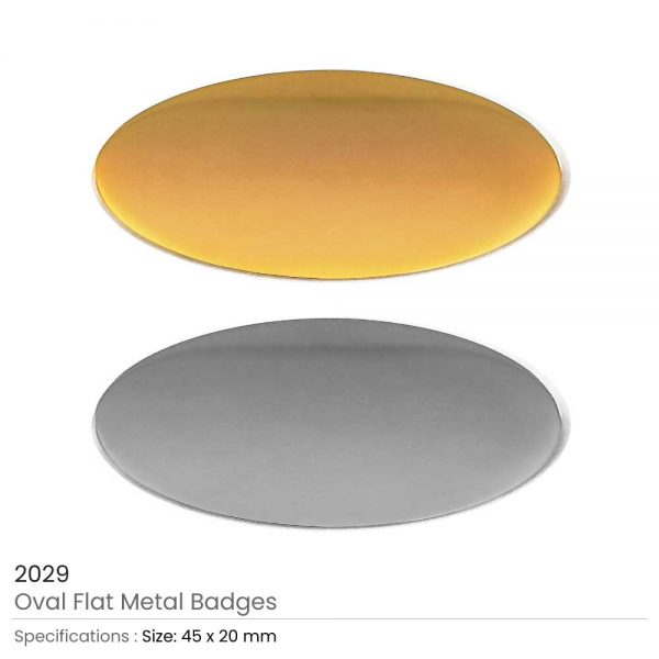 Oval Flat Metal Badges