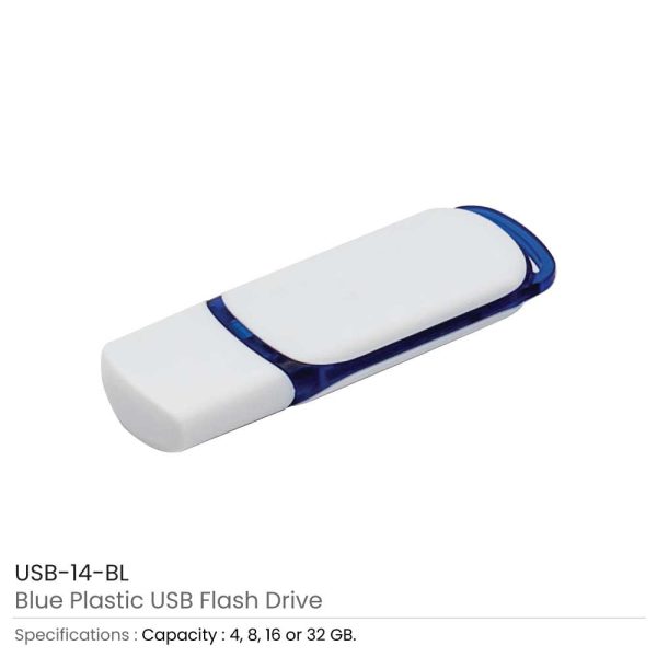 Plastic USB Flash Drives Blue