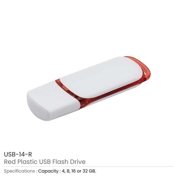 Plastic USB Flash Drives Red