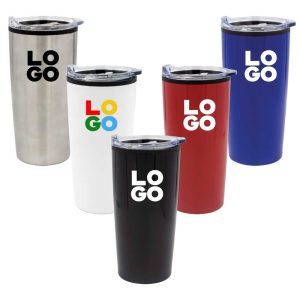 Branding Double Wall Travel Mugs with Clear Lid