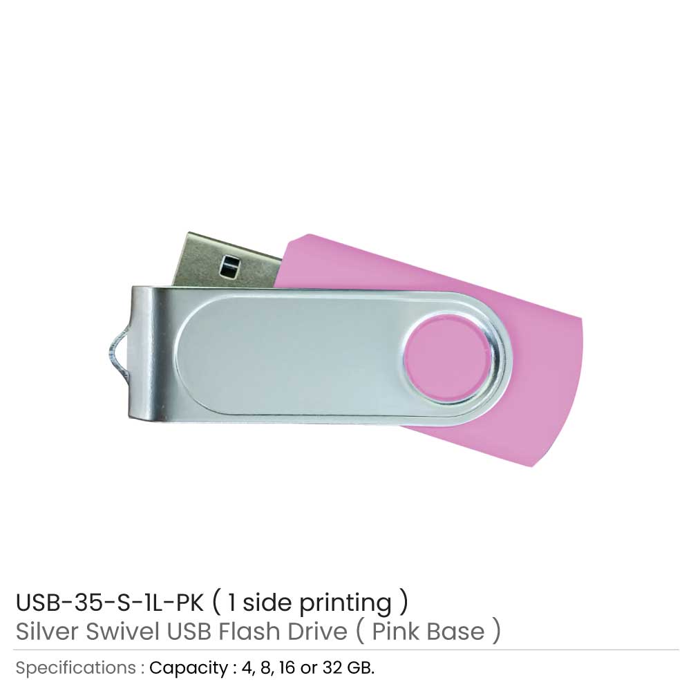 USB with 1 side Printing Pink