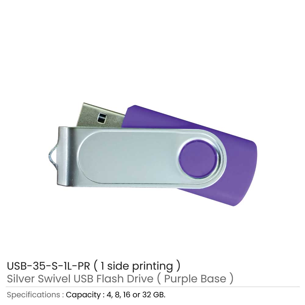 USB with 1 side Printing Purple