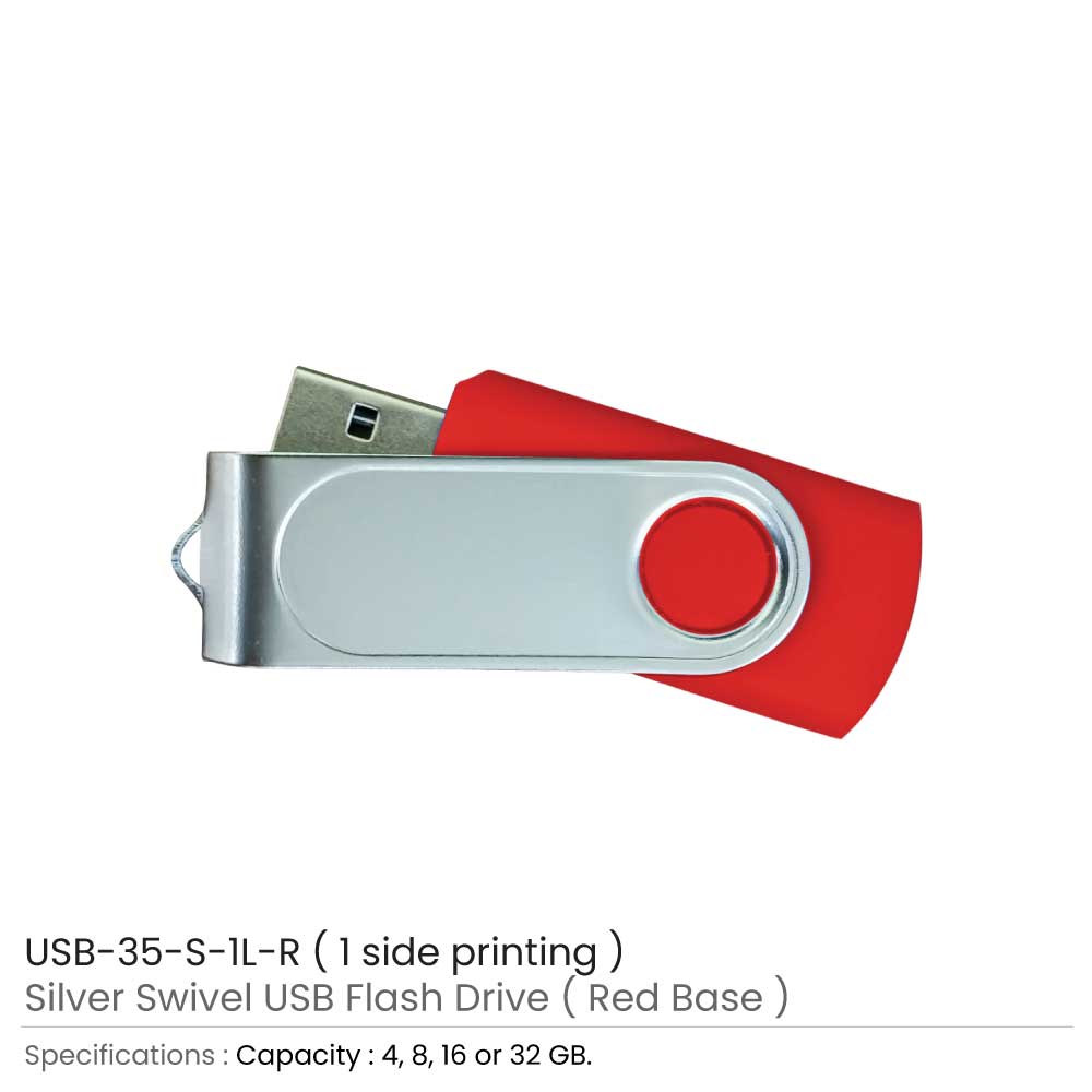 USB with 1 side Printing Red