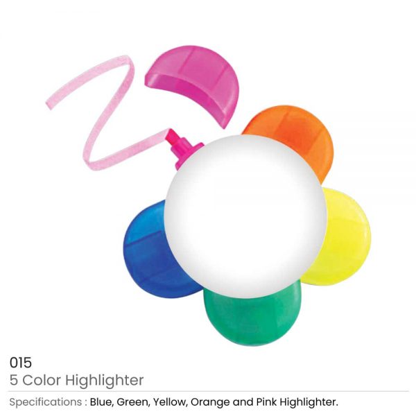 Highlighters in 5 Colors