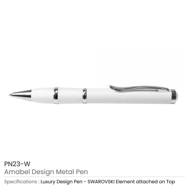 Amabel Design Metal Pens White