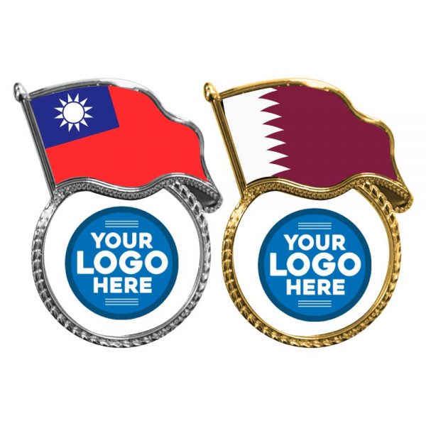 Flag Metal Logo Badges