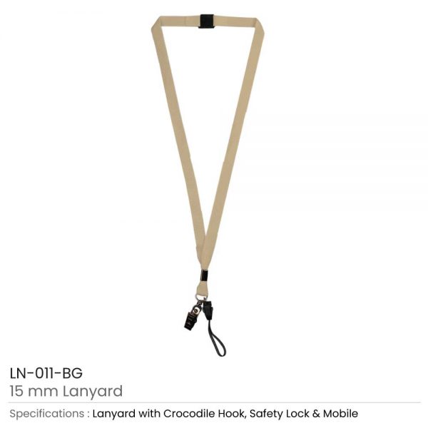 Lanyard with Mobile Holder Beige