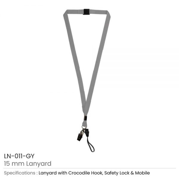 Lanyard with Mobile Holder Grey