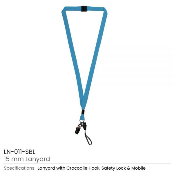Lanyard with Mobile Holder Sky Blue