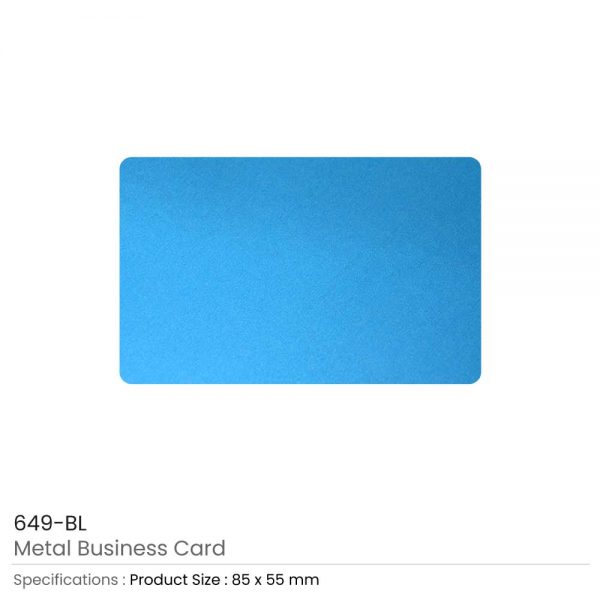 Metal Business Cards Sky Blue