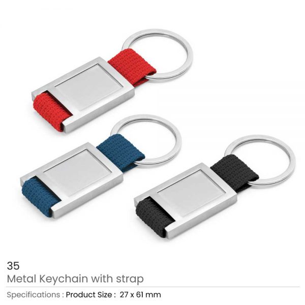 Metal Keychains with Strap