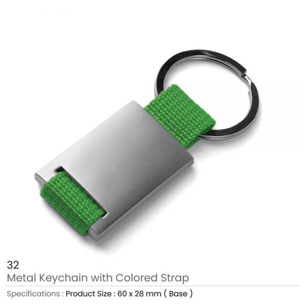 Metal Keychain Green