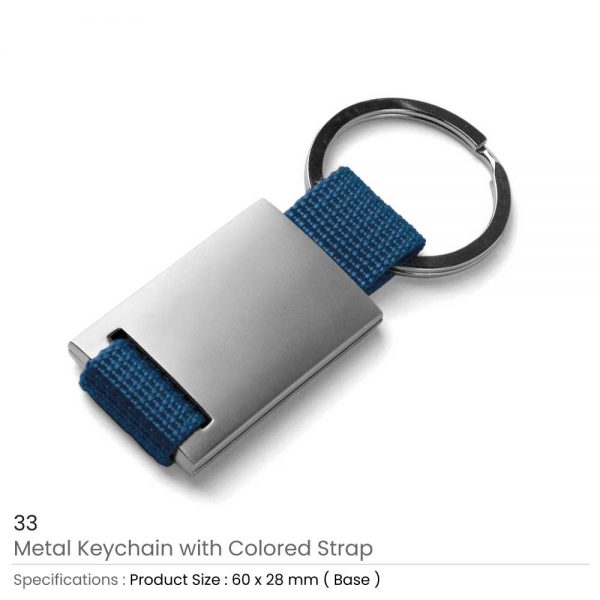 Metal Keychain Blue
