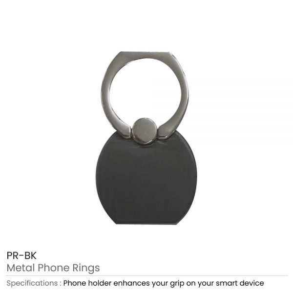Metal Phone Rings Black