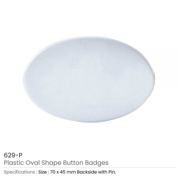 Oval Button Badges Plastic