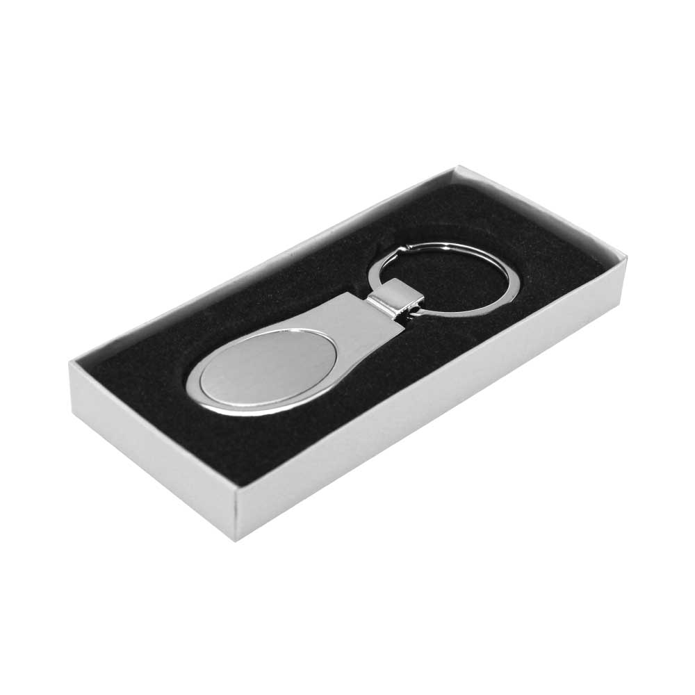 Oval Shaped Metal Keychain