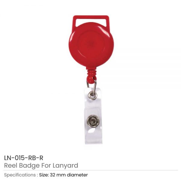 Red Reel Badge For Lanyard