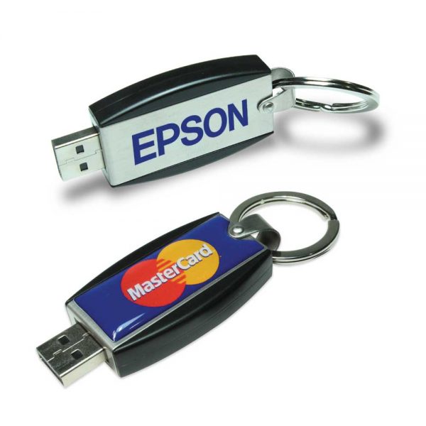 Promotional Slide Button USB with Key Holder