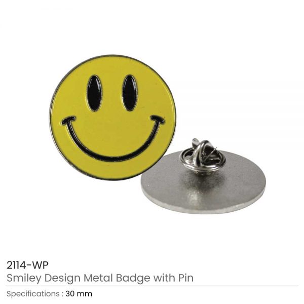 Smiley Metal Badges