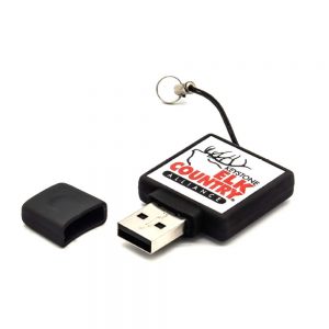 Promotional Square Black Rubberized USB