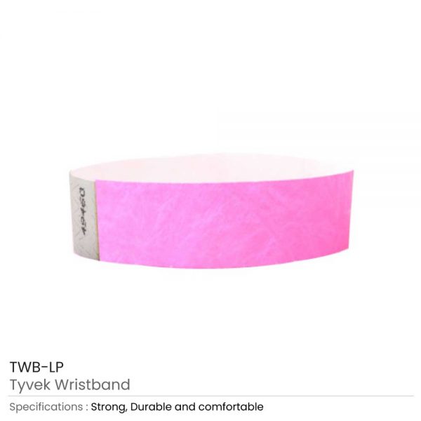 Tyvek Wristbands Light Pink