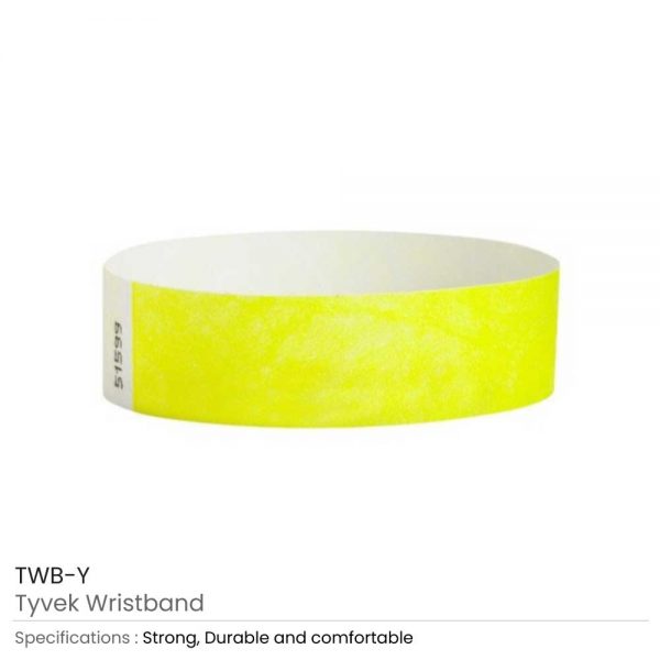 Tyvek Wristbands Yellow