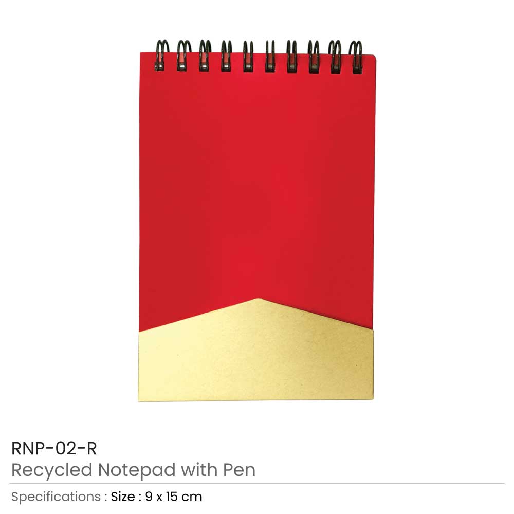 Notepad with Pen - Red