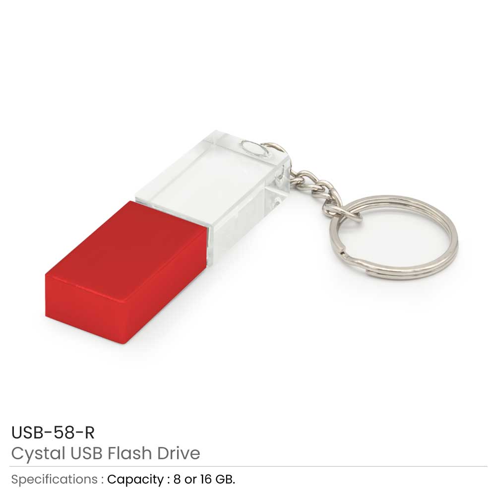 Crystal USB Red Color