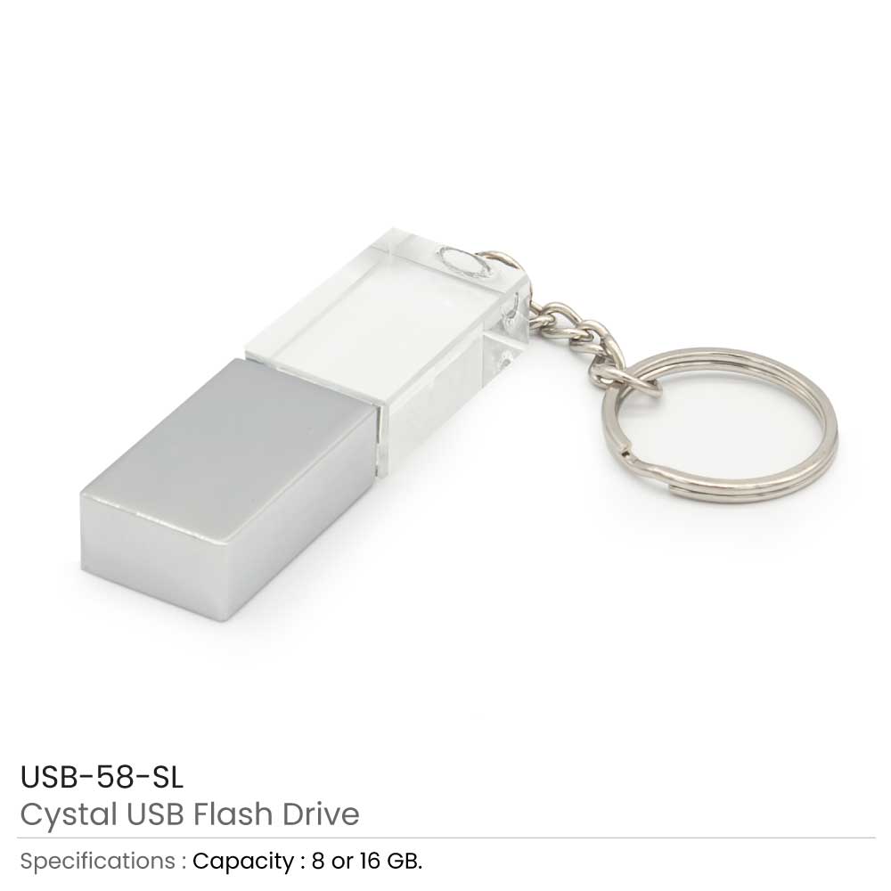 Crystal USB Silver Color