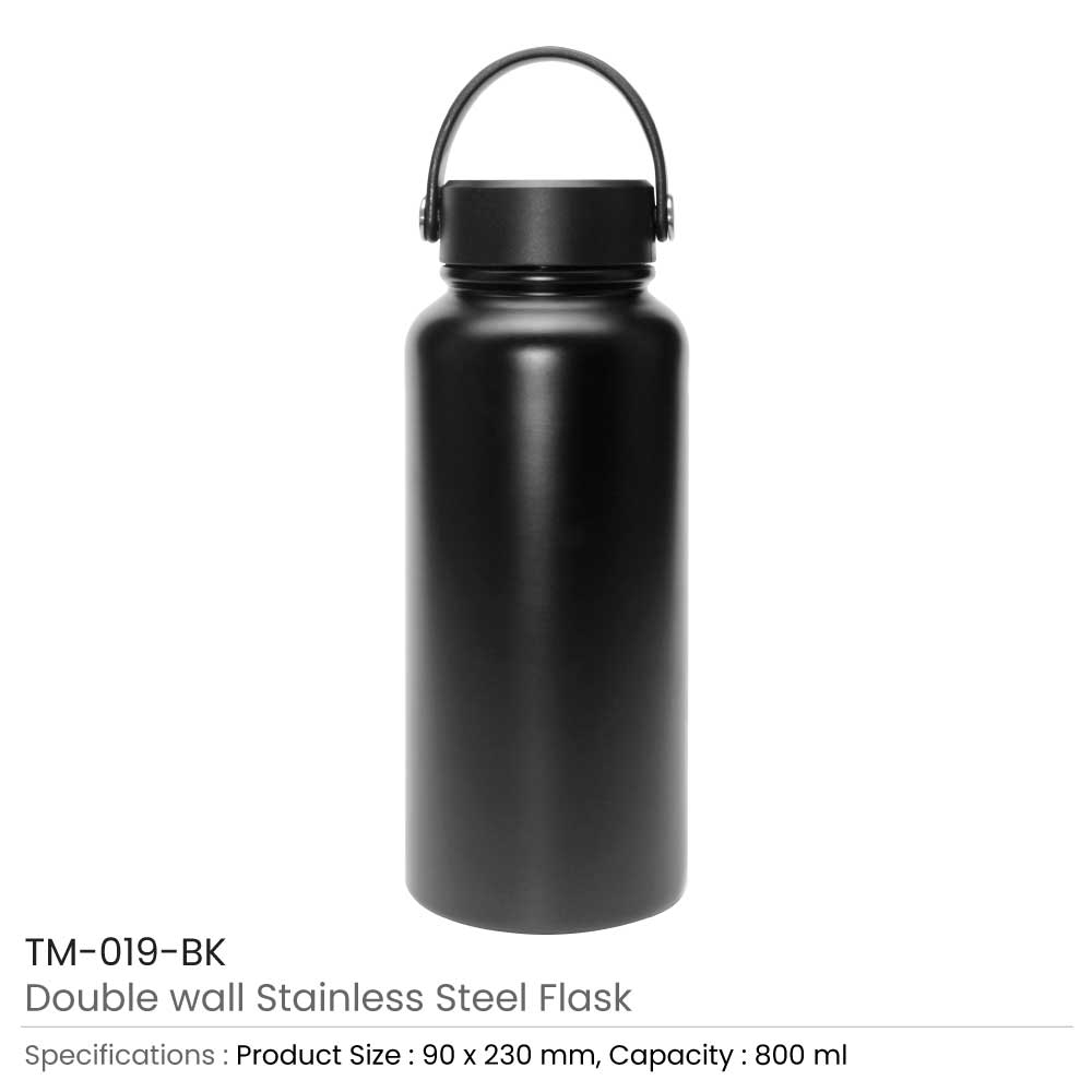 Double Wall Stainless Steel Flask Black