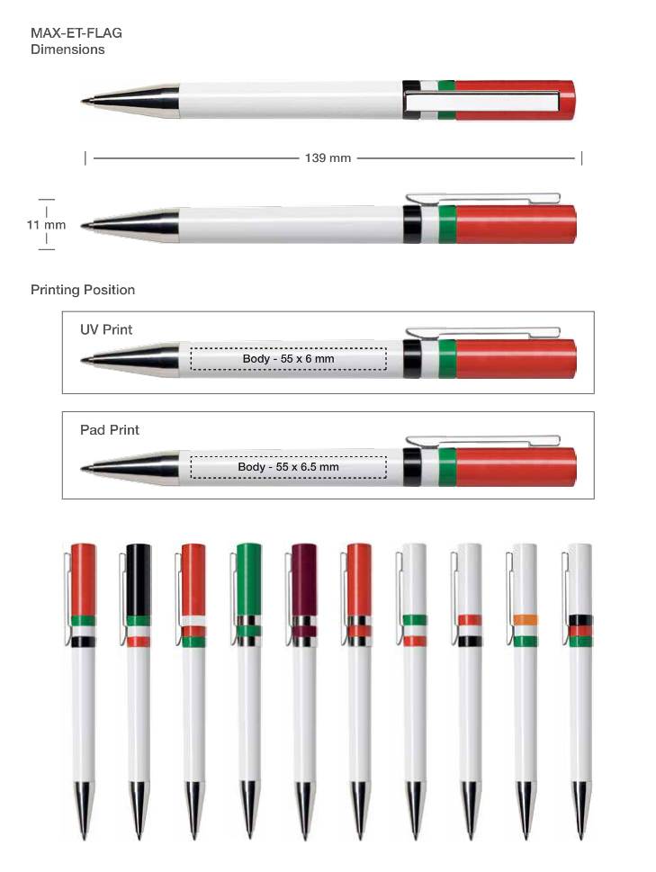 Flag Pen Printing Details
