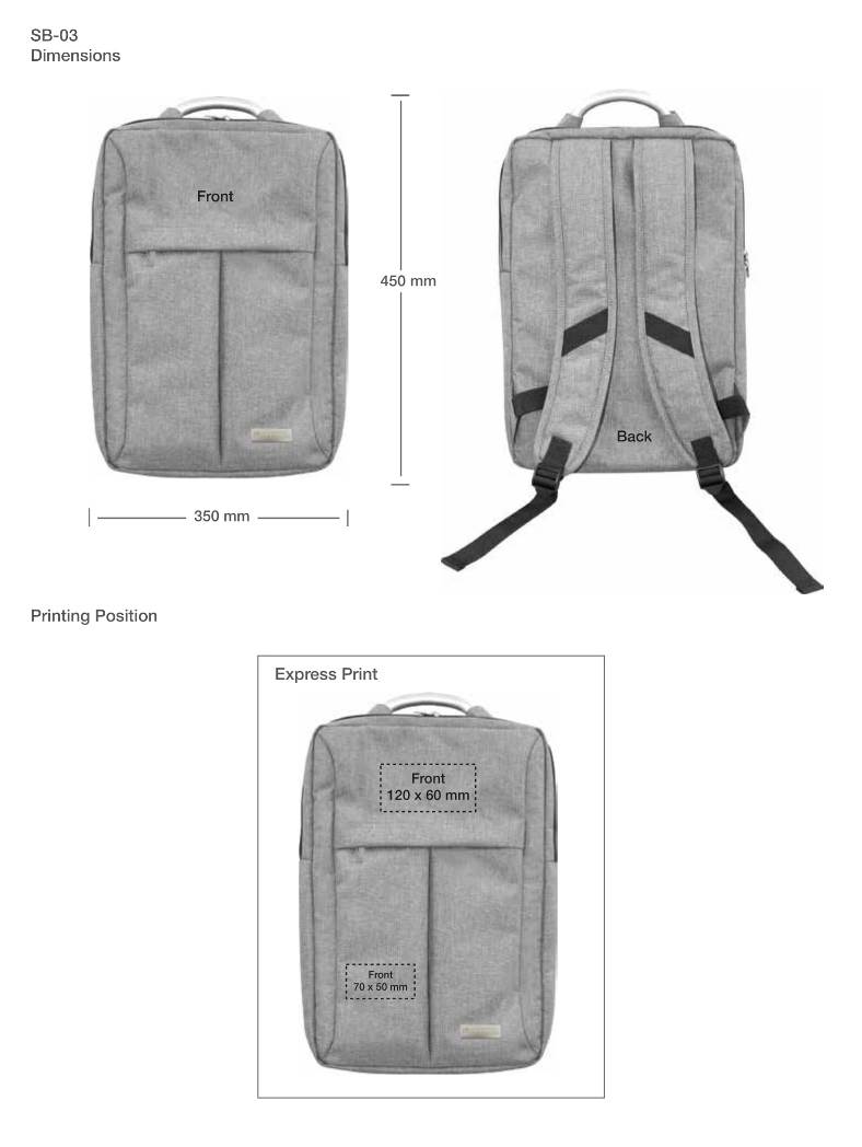 Backpack Printing Details